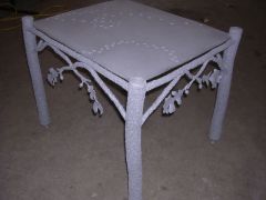 view of sandblasted table w/ base