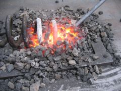Coal Forge - First Fire - testing on coil spring!!!!